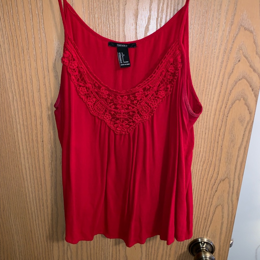 TRENDY Red Crotchet Crop Top